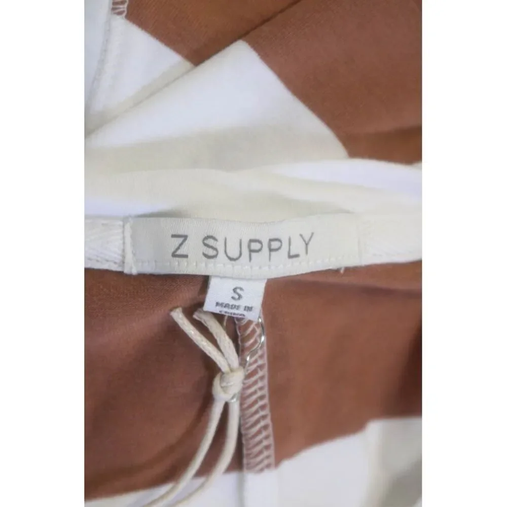 Z Supply Womens Cotton Striped Round Neck Sleeveless Maxi Dress Brown Size S